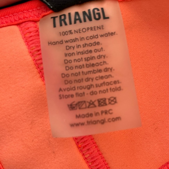 TRIANGL Swimwear Farrah Neoprene Bikini Top Neon Orange Medium some wear - Picture 4 of 6